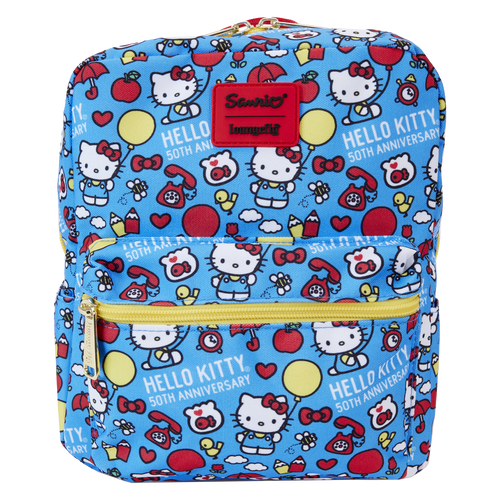 Loungefly Sanrio Hello Kitty 50th Anniversary All-Over Print Nylon Square Mini Backpack