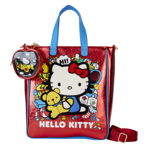 Loungefly Sanrio Hello Kitty 50th Anniversary Metallic Tote Bag w/Coin Bag