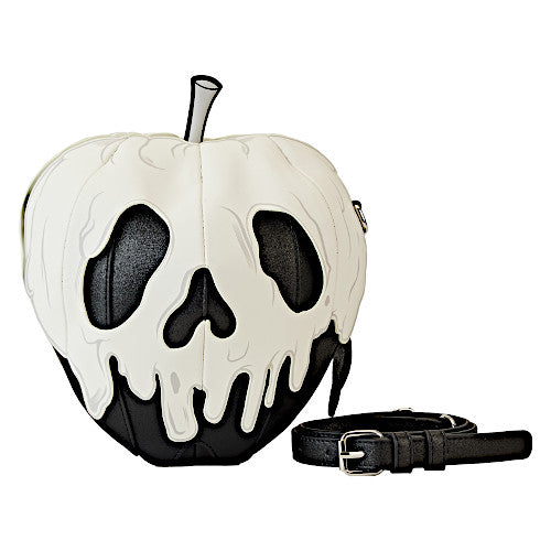 EXCLUSIVE DROP: Stitch Shoppe By Loungefly Evil Queen Poison Apple Black Glitter Crossbody Bag & Pin - 9/15/23