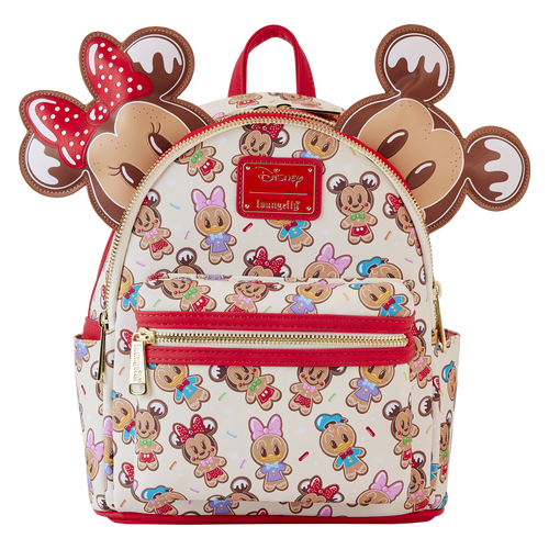 Loungefly Mickey Friends Gingerbread Cookie AOP Mini Backpack