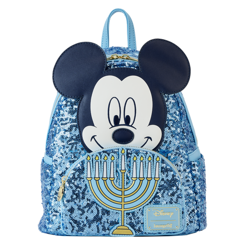 Loungefly Hanukkah Mickey Mouse Sequin Glow Mini Backpack