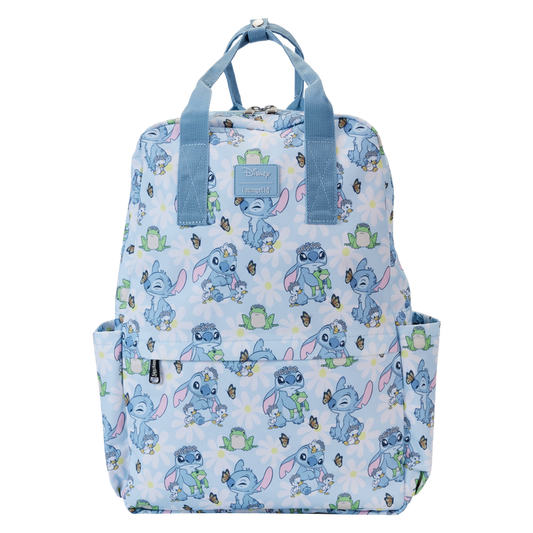 Loungefly Stitch Springtime Daisy AOP Nylon Full-Size Backpack