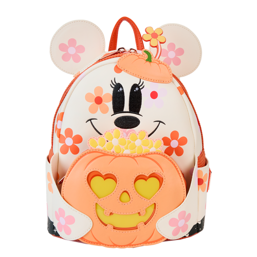 Loungefly Halloween Minnie Mouse Floral Ghost Cosplay Light Up Glow Mini Backpack