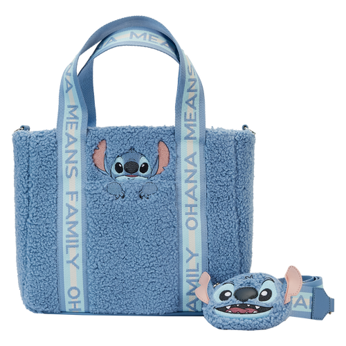 Loungefly Stitch Plush Sherpa Tote Bag With Coin Bag