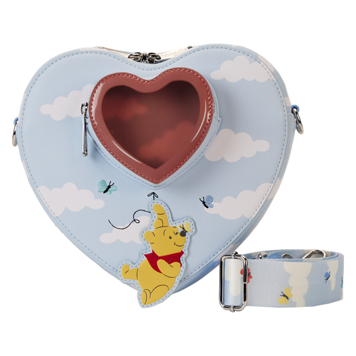 Loungefly Winnie the Pooh & Friends Floating Balloons Heart Shaped Crossbody Bag