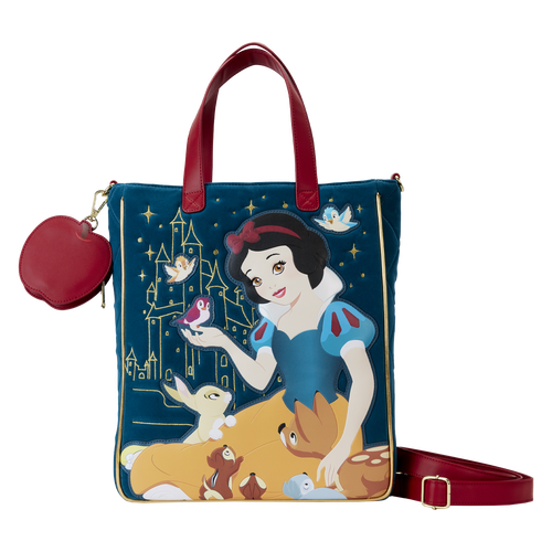 Loungefly Snow White Classic Apple Quilted Velvet Tote Bag With Coin Bag