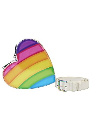 Loungefly Lisa Frank Rainbow Heart Double Strap Shoulder Bag with Waist Bag