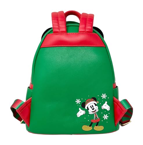 Loungefly Disney Mickey Mouse Elf Holiday Christmas Womens Double Strap Shoulder Bag Purse