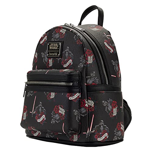 Loungefly Star Wars Kylo Ren Roses Tattoo All Over Print Womens Double Strap Shoulder Bag Purse
