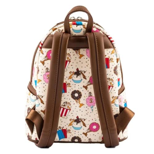 Loungefly Disney Chip and Dale Snackies All Over Print Womens Double Strap Shoulder Bag Purse