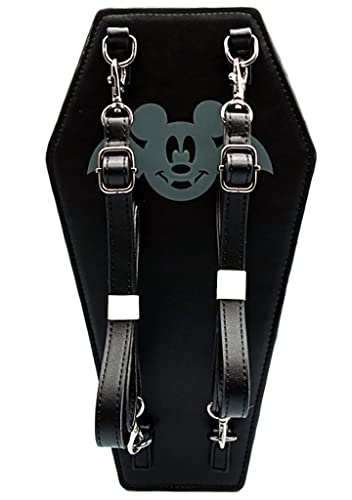 Loungefly X LASR Exclusive Disney Count Mickey Coffin Convertible Crossbody Bag - Cute Backpacks Festival Backpack Goth Fashion Disneybound
