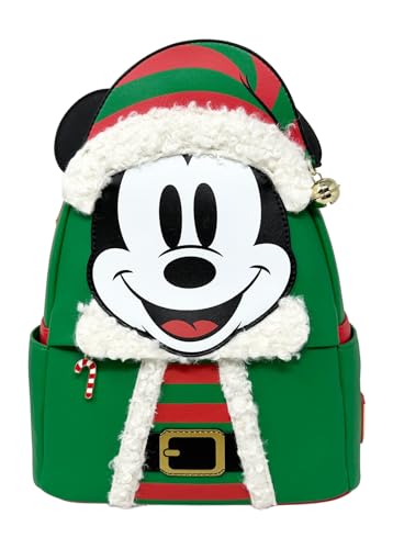 Loungefly Disney Mickey Mouse Elf Holiday Christmas Womens Double Strap Shoulder Bag Purse
