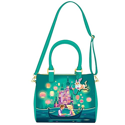 Loungefly Tangled Rapunzel Castle Glow in the Dark Crossbody Bag