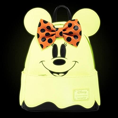 Disney Loungefly Glow in the Dark Ghost Minnie Backpack and selling Wallet