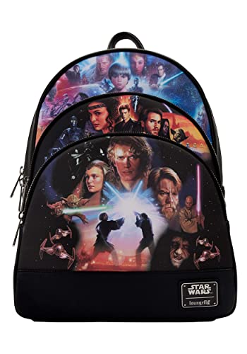 Loungefly Star Wars Trilogy 2 Triple Pocket Womens Double Strap Shoulder Bag Purse