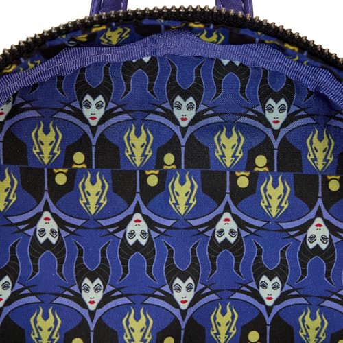 Loungefly Disney Backpack: Maleficent Dragon Lenticular and Glow in The Dark Mini-Backpack, Amazon Exclusive