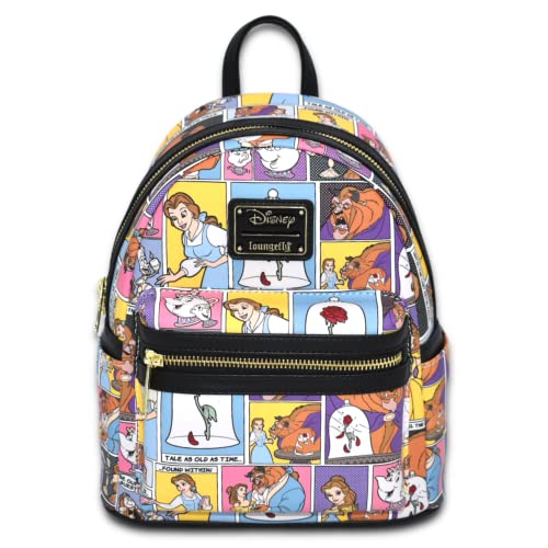 Loungefly GT Exclusive Disney Beauty and the Beast Comic AOP Mini Backpack