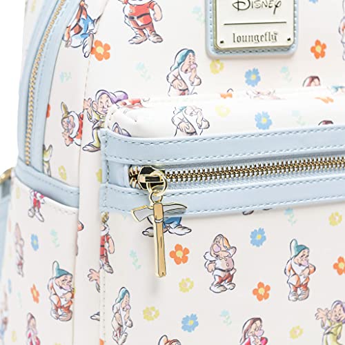 Loungefly Women's Disney Snow White and the Seven Dwarfs Blue Double Strap Shoulder Bag Purse