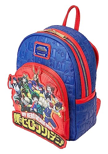 Loungefly My Hero Academia Group Debossed Logo Mini Backpack Womens Double Strap Shoulder Bag Purse