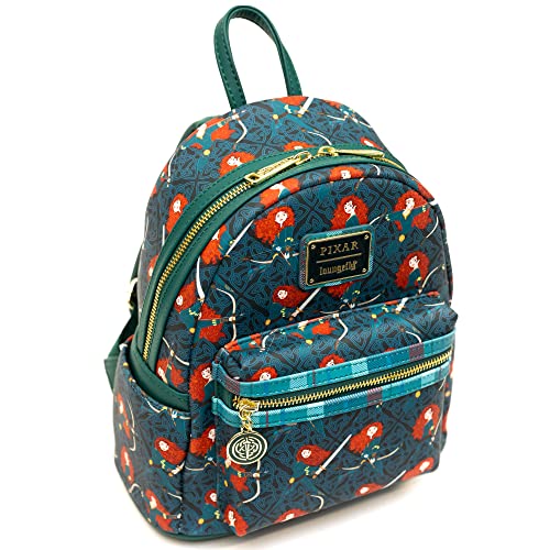Loungefly Disney Mini Backpack, Pixar Brave Merida AOP