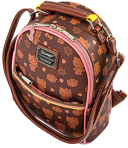 Loungefly Sanrio Hello Kitty Pumpkin Spice Adult Womens Convertible Mini  Backpack Purse