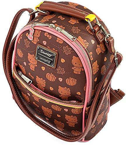 Loungefly Sanrio Hello Kitty Pumpkin Spice Adult Womens Convertible Mini Backpack Purse