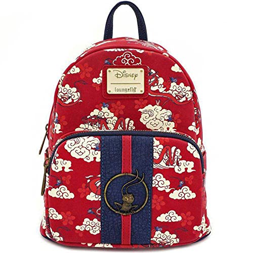 Loungefly Mushu Cloud Print Mini Backpack, red, Standard