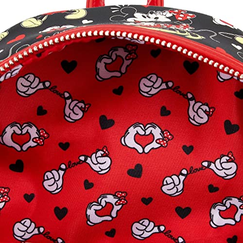 Loungefly Disney Mickey and Minnie Heart Hands Womens Double Strap Shoulder Bag Purse