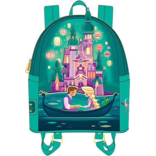 Loungefly Disney Tangled Princess Castle Womens Double Strap Shoulder Bag Purse