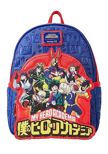 Loungefly My Hero Academia Group Debossed Logo Mini Backpack Womens Double Strap Shoulder Bag Purse