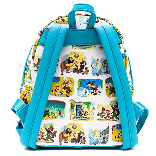 Loungefly Disney Mini Backpack, Pinocchio Little Golden Books AOP