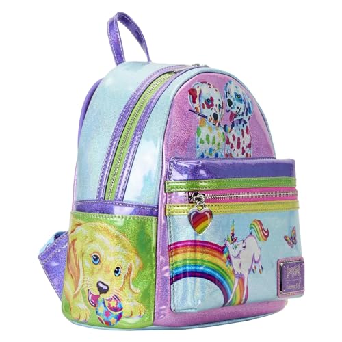 Loungefly Lisa Frank Color Block Mini Backpack Double Strap Shoulder Bag Purse