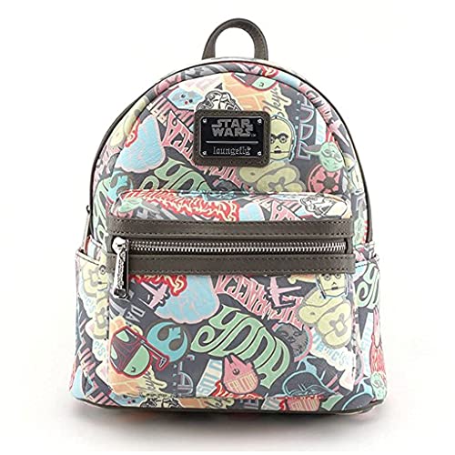 Star Wars Classic Pastel Stickers Mini Faux Backpack by Loungefly