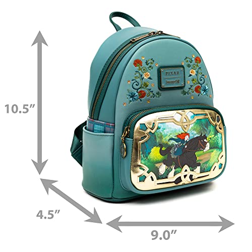 Loungefly Mini mochila de Disney, Disney Princess Stories Series Pixar  Mérida, Brave, Varios colores, Mini mochila