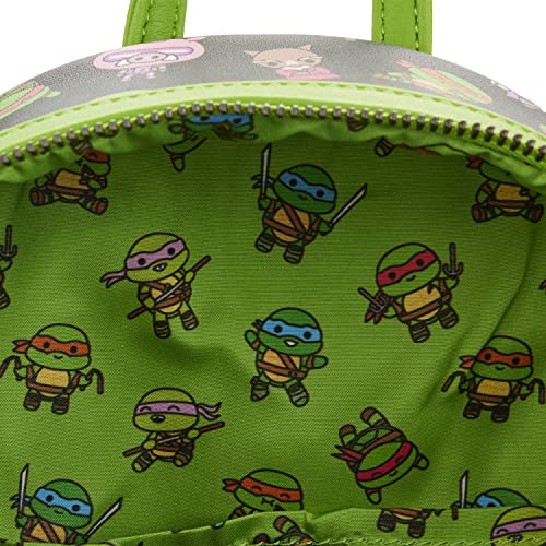 Loungefly Teenage Mutant Ninja Turtles Sewer Cap AOP Womens Double Strap Shoulder Bag Purse