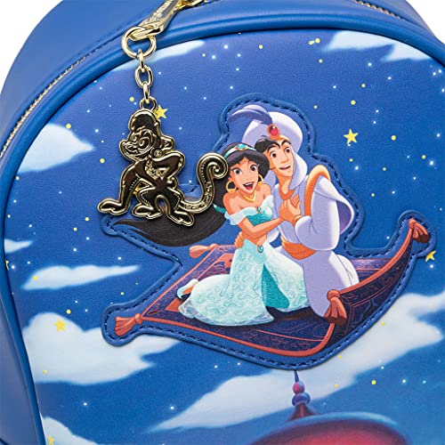 Loungefly Disney Glow in the Dark Aladdin and Jasmine Magic Carpet Ride Women's Double Strap Shoulder Bag Purse