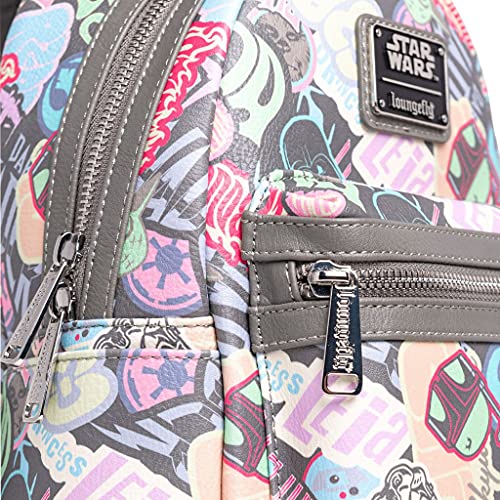 Star Wars Classic Pastel Stickers Mini Faux Backpack by Loungefly