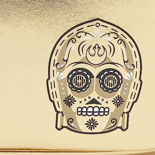 Loungefly Star Wars C-3PO Embroidered Day of the Dead Cosplay Womens Double Strap Shoulder Bag Purse