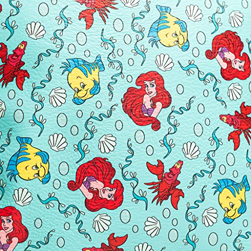 Disney Little Mermaid Fabric Ariel and Flounder Allover print Hot Pink and  Turquoise