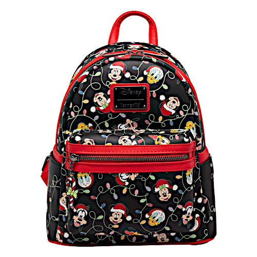 EXCLUSIVE DROP: Loungefly Disney Santa Mickey And Friends Glow In The Dark Christmas Lights Mini Backpack - 9/30/22