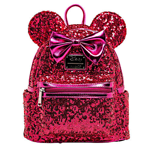 EXCLUSIVE RE-RELEASE: Loungefly Disney Minnie Mouse Magenta Sequin Mini Backpack - 10/15/21