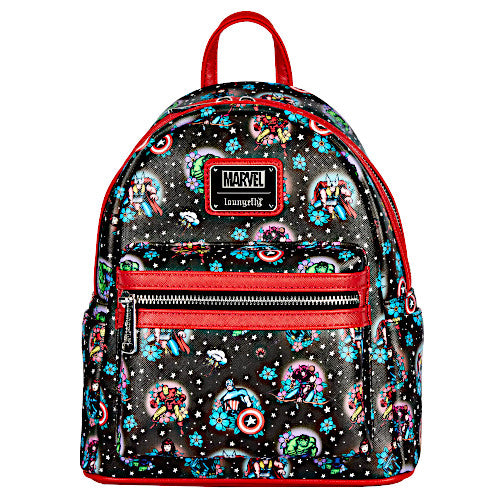 Loungefly Avengers Floral Tattoo Mini Backpack