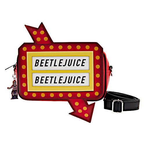 Loungefly Beetlejuice Glow Graveyard Sign Crossbody Bag