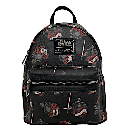 EXCLUSIVE DROP: Loungefly Star Wars Kylo Ren Roses Tattoo AOP Mini Backpack - 3/11/22