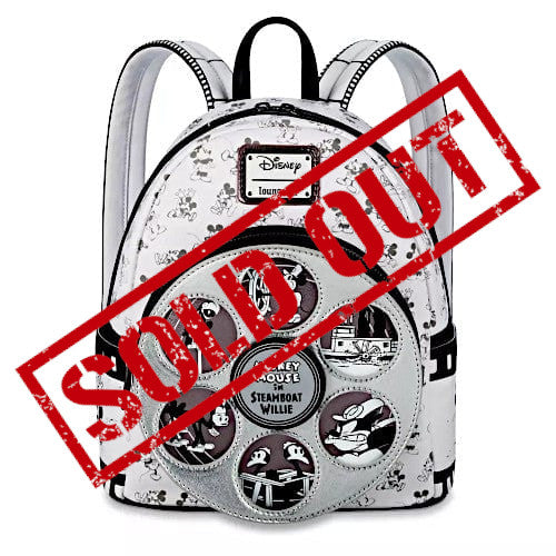 EXCLUSIVE DROP: Loungefly Disney 100 Decades 1920s Mickey Mouse Steamboat Willie Spinning Film Reel Mini Backpack - 2/20/23