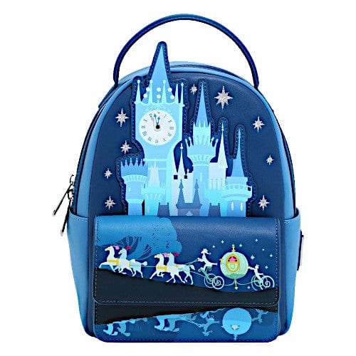 EXCLUSIVE DROP: Loungefly Disney Cinderella Castle Night Scene Glow Mini Backpack - 2/13/23