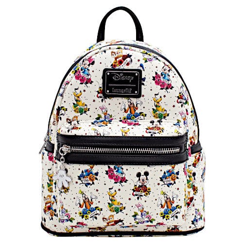 EXCLUSIVE DROP: Loungefly Disney Mickey & Friends Tattoo AOP Mini Backpack - 9/25/21