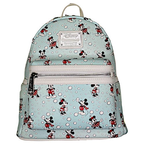 EXCLUSIVE DROP: Loungefly Disney Mickey & Minnie Mouse Snowball Fight AOP Mini Backpack - 11/4/22