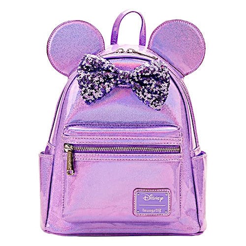 EXCLUSIVE DROP: Loungefly Disney Minnie Mouse Glitter Sparkle Purple Mini Backpack - 3/7/23