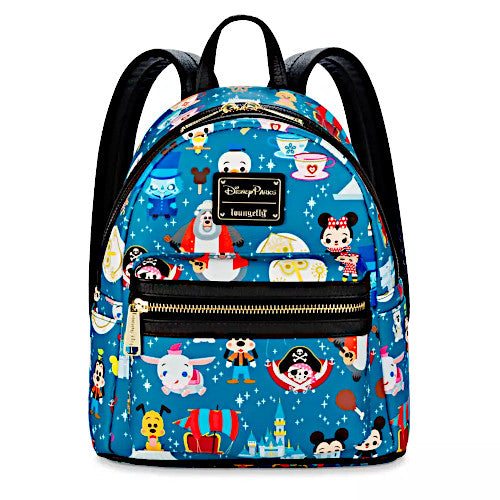 EXCLUSIVE DROP: Loungefly Disney Parks Chibi Characters Treats & Attractions AOP Mini Backpack - 1/9/23